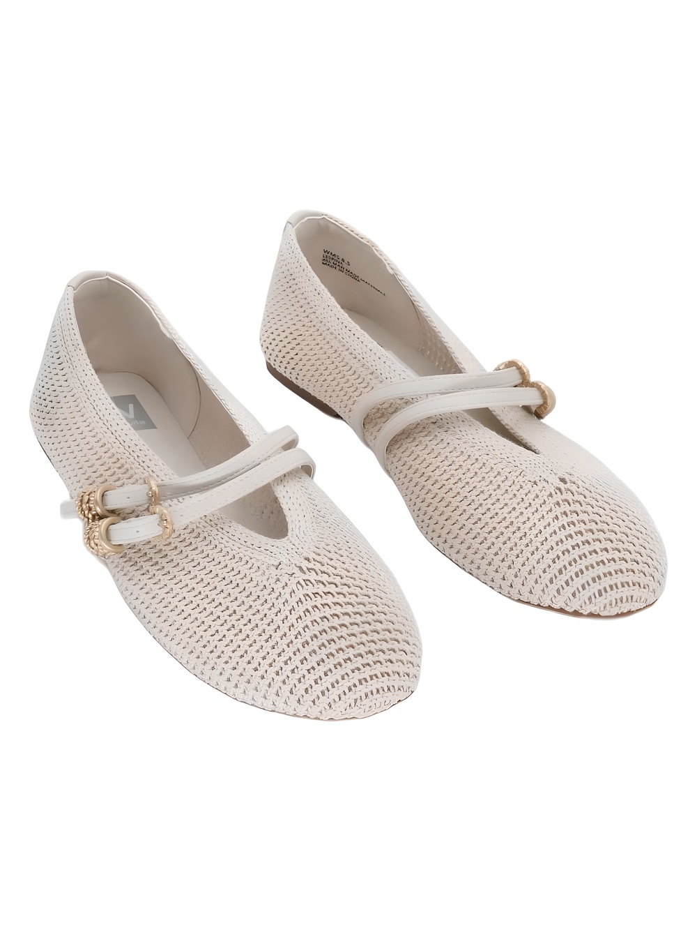 DV Dolce Vita Lespina Knitted Mary Jane Flats Ivory Size 8.5M